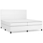 Box spring bed with white synthetic leather mattress 200x200 cm by vidaXL, Beds and slatted bases - Ref: Foro24-3142744, Pric...