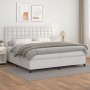 Box spring bed with white synthetic leather mattress 200x200 cm by vidaXL, Beds and slatted bases - Ref: Foro24-3142864, Pric...