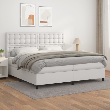 Boxspringbett mit weißer Kunstledermatratze 200x200 cm von vidaXL, Betten und Lattenroste - Ref: Foro24-3142864, Preis: 743,7...