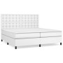 Box spring bed with white synthetic leather mattress 200x200 cm by vidaXL, Beds and slatted bases - Ref: Foro24-3142864, Pric...