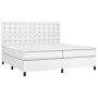 Box spring bed with white synthetic leather mattress 200x200 cm by vidaXL, Beds and slatted bases - Ref: Foro24-3142864, Pric...