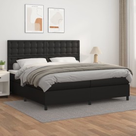 Cama box spring con colchón cuero sintético negro 200x200 cm de vidaXL, Camas y somieres - Ref: Foro24-3142863, Precio: 685,7...