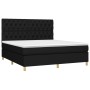 Cama box spring con colchón tela negro 160x200 cm de vidaXL, Camas y somieres - Ref: Foro24-3142587, Precio: 595,17 €, Descue...