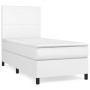 Box spring bed with white synthetic leather mattress 90x190 cm by vidaXL, Beds and slatted bases - Ref: Foro24-3142702, Price...