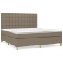 Cama box spring con colchón tela gris taupe 180x200 cm de vidaXL, Camas y somieres - Ref: Foro24-3142677, Precio: 643,99 €, D...