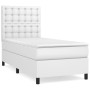 Box spring bed with white synthetic leather mattress 100x200 cm by vidaXL, Beds and slatted bases - Ref: Foro24-3142828, Pric...