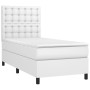 Box spring bed with white synthetic leather mattress 100x200 cm by vidaXL, Beds and slatted bases - Ref: Foro24-3142828, Pric...