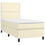 Box spring bed with cream synthetic leather mattress 100x200 cm by vidaXL, Beds and slatted bases - Ref: Foro24-3142769, Pric...