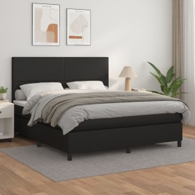 Box spring bed with black synthetic leather mattress 180x200 cm by vidaXL, Beds and slatted bases - Ref: Foro24-3142737, Pric...