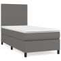 Box spring bed with gray synthetic leather mattress 100x200 cm by vidaXL, Beds and slatted bases - Ref: Foro24-3142711, Price...