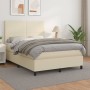 Box spring bed with cream synthetic leather mattress 140x200cm by vidaXL, Beds and slatted bases - Ref: Foro24-3142727, Price...