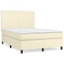 Box spring bed with cream synthetic leather mattress 140x200cm by vidaXL, Beds and slatted bases - Ref: Foro24-3142727, Price...