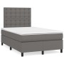 Box spring bed with gray synthetic leather mattress 120x200 cm by vidaXL, Beds and slatted bases - Ref: Foro24-3142837, Price...