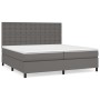 Box spring bed with gray synthetic leather mattress 200x200 cm by vidaXL, Beds and slatted bases - Ref: Foro24-3142867, Price...