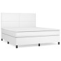 Box spring bed with white synthetic leather mattress 180x200 cm by vidaXL, Beds and slatted bases - Ref: Foro24-3142738, Pric...