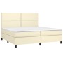 Cama box spring con colchón cuero sintético crema 200x200 cm de vidaXL, Camas y somieres - Ref: Foro24-3142805, Precio: 699,9...