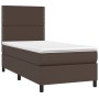 Box spring bed with brown synthetic leather mattress 100x200 cm by vidaXL, Beds and slatted bases - Ref: Foro24-3142770, Pric...