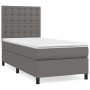 Box spring bed with gray synthetic leather mattress 100x200 cm by vidaXL, Beds and slatted bases - Ref: Foro24-3142831, Price...