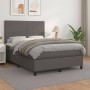 Cama box spring con colchón cuero sintético gris 140x190 cm de vidaXL, Camas y somieres - Ref: Foro24-3142723, Precio: 543,06...