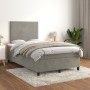 Box spring bed with light gray velvet mattress 120x200 cm by vidaXL, Beds and slatted bases - Ref: Foro24-3142893, Price: 436...