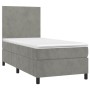 Box spring bed with light gray velvet mattress 80x200 cm by vidaXL, Beds and slatted bases - Ref: Foro24-3142869, Price: 316,...