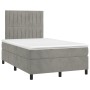 Cama box spring con colchón terciopelo gris claro 120x200 cm de vidaXL, Camas y somieres - Ref: Foro24-3143133, Precio: 427,8...