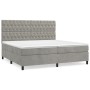 Cama box spring con colchón terciopelo gris claro 200x200 cm de vidaXL, Camas y somieres - Ref: Foro24-3143223, Precio: 713,3...