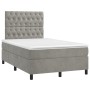 Cama box spring con colchón terciopelo gris claro 120x200 cm de vidaXL, Camas y somieres - Ref: Foro24-3143193, Precio: 456,7...