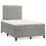 Cama box spring con colchón terciopelo gris claro 120x200 cm de vidaXL, Camas y somieres - Ref: Foro24-3143013, Precio: 439,0...