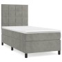 Box spring bed with light gray velvet mattress 90x190 cm by vidaXL, Beds and slatted bases - Ref: Foro24-3143001, Price: 337,...