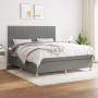 Cama box spring con colchón tela gris oscuro 180x200 cm de vidaXL, Camas y somieres - Ref: Foro24-3142514, Precio: 634,95 €, ...