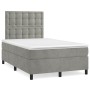 Box spring bed with light gray velvet mattress 120x200 cm by vidaXL, Beds and slatted bases - Ref: Foro24-3143253, Price: 443...