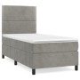 Cama box spring con colchón terciopelo gris claro 100x200 cm de vidaXL, Camas y somieres - Ref: Foro24-3142947, Precio: 360,7...