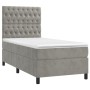 Box spring bed with light gray velvet mattress 100x200 cm by vidaXL, Beds and slatted bases - Ref: Foro24-3143187, Price: 397...