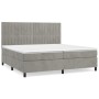 Cama box spring con colchón terciopelo gris claro 200x200 cm de vidaXL, Camas y somieres - Ref: Foro24-3143163, Precio: 663,2...