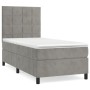 Cama box spring con colchón terciopelo gris claro 100x200 cm de vidaXL, Camas y somieres - Ref: Foro24-3143007, Precio: 364,2...