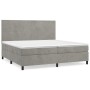 Cama box spring con colchón terciopelo gris claro 200x200 cm de vidaXL, Camas y somieres - Ref: Foro24-3142923, Precio: 676,7...