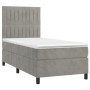 Cama box spring con colchón terciopelo gris claro 90x190 cm de vidaXL, Camas y somieres - Ref: Foro24-3143121, Precio: 339,20...