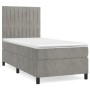 Cama box spring con colchón terciopelo gris claro 80x200 cm de vidaXL, Camas y somieres - Ref: Foro24-3143109, Precio: 317,96...