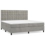 Cama box spring con colchón terciopelo gris claro 200x200 cm de vidaXL, Camas y somieres - Ref: Foro24-3143283, Precio: 699,3...