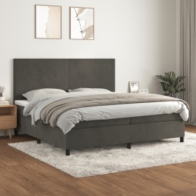 Cama box spring con colchón terciopelo gris oscuro 200x200 cm de vidaXL, Camas y somieres - Ref: Foro24-3142924, Precio: 675,...