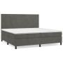 Box spring bed with dark gray velvet mattress 200x200 cm by vidaXL, Beds and slatted bases - Ref: Foro24-3142924, Price: 636,...