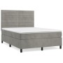 Box spring bed with light gray velvet mattress 140x200 cm by vidaXL, Beds and slatted bases - Ref: Foro24-3143085, Price: 517...