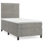 Cama box spring con colchón terciopelo gris claro 90x190 cm de vidaXL, Camas y somieres - Ref: Foro24-3143115, Precio: 344,78...