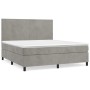 Cama box spring con colchón terciopelo gris claro 180x200 cm de vidaXL, Camas y somieres - Ref: Foro24-3142917, Precio: 607,7...