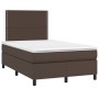 Box spring bed with brown synthetic leather mattress 120x200 cm by vidaXL, Beds and slatted bases - Ref: Foro24-3142776, Pric...