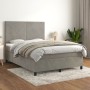 Box spring bed with light gray velvet mattress 140x200 cm by vidaXL, Beds and slatted bases - Ref: Foro24-3142905, Price: 491...