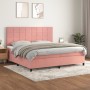 Cama box spring con colchón terciopelo rosa 200x200 cm de vidaXL, Camas y somieres - Ref: Foro24-3143048, Precio: 635,90 €, D...