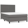 Cama box spring con colchón cuero sintético gris 140x200 cm de vidaXL, Camas y somieres - Ref: Foro24-3142849, Precio: 539,18...