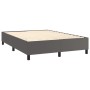 Cama box spring con colchón cuero sintético gris 140x200 cm de vidaXL, Camas y somieres - Ref: Foro24-3142849, Precio: 539,18...